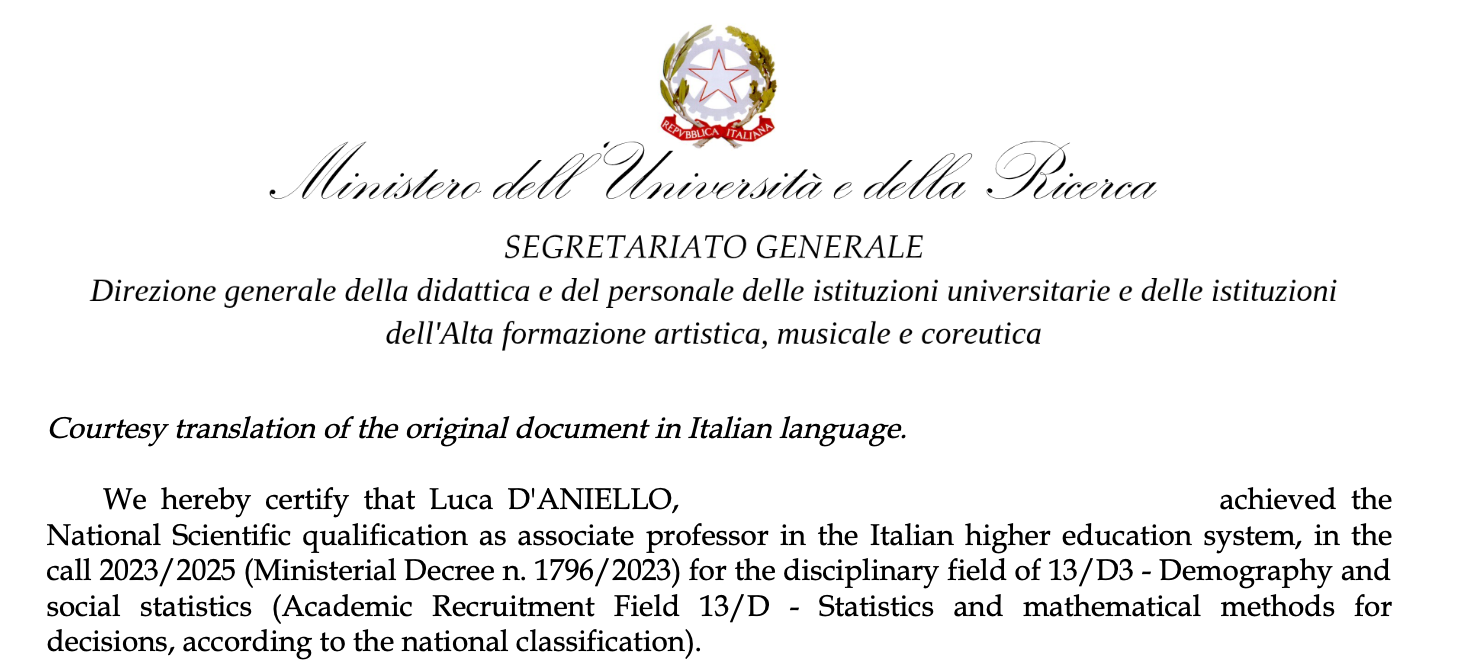 Certificate of the National Scientific Qualification as Associate Professor